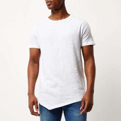 White asymmetric longline t-shirt